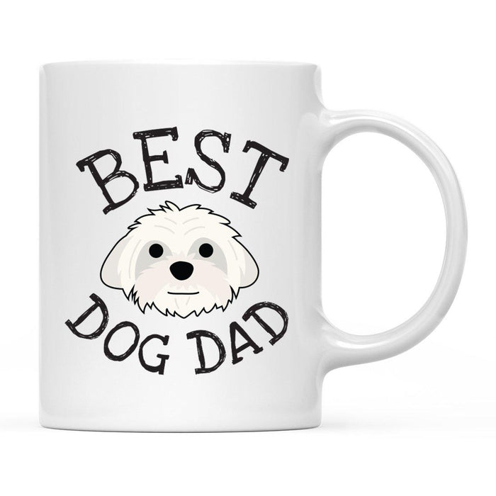 Best Dog Dad Dog Graphic Ceramic Coffee Mug-Set of 1-Andaz Press-Maltese-