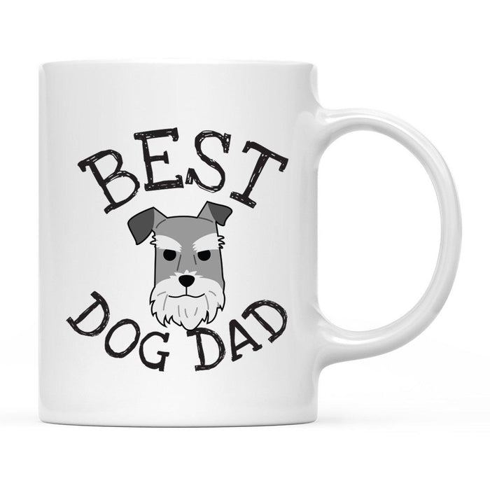 Best Dog Dad Dog Graphic Ceramic Coffee Mug-Set of 1-Andaz Press-Miniature Schnauzer-