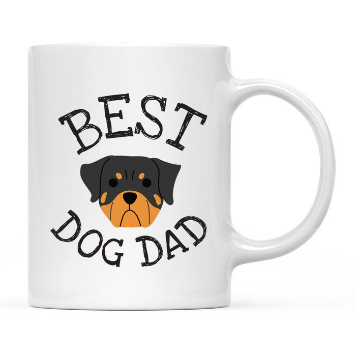 Best Dog Dad Dog Graphic Ceramic Coffee Mug-Set of 1-Andaz Press-Rottweiler-