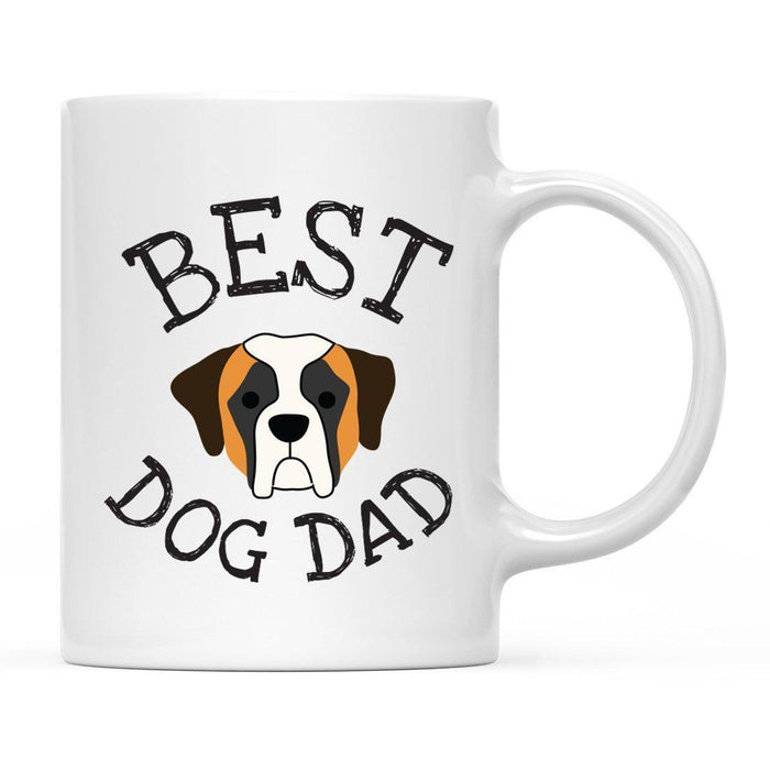 Best Dog Dad Dog Graphic Ceramic Coffee Mug-Set of 1-Andaz Press-Saint Bernard-