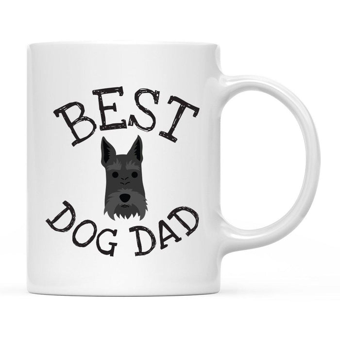 Best Dog Dad Dog Graphic Ceramic Coffee Mug-Set of 1-Andaz Press-Scottish Terrier-