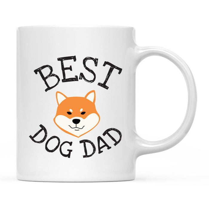 Best Dog Dad Dog Graphic Ceramic Coffee Mug-Set of 1-Andaz Press-Shiba Inu-