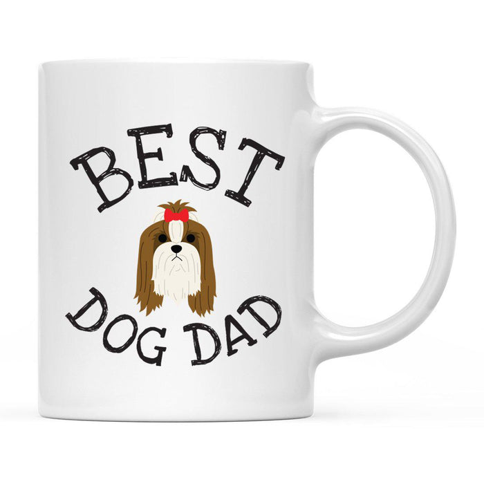 Best Dog Dad Dog Graphic Ceramic Coffee Mug-Set of 1-Andaz Press-Shih Tzu-