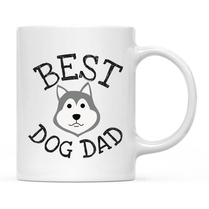 Best Dog Dad Dog Graphic Ceramic Coffee Mug-Set of 1-Andaz Press-Siberian Husky-