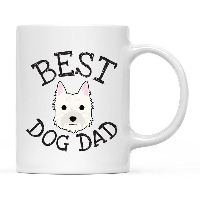 Best Dog Dad Dog Graphic Ceramic Coffee Mug-Set of 1-Andaz Press-West Highland White Terrier-