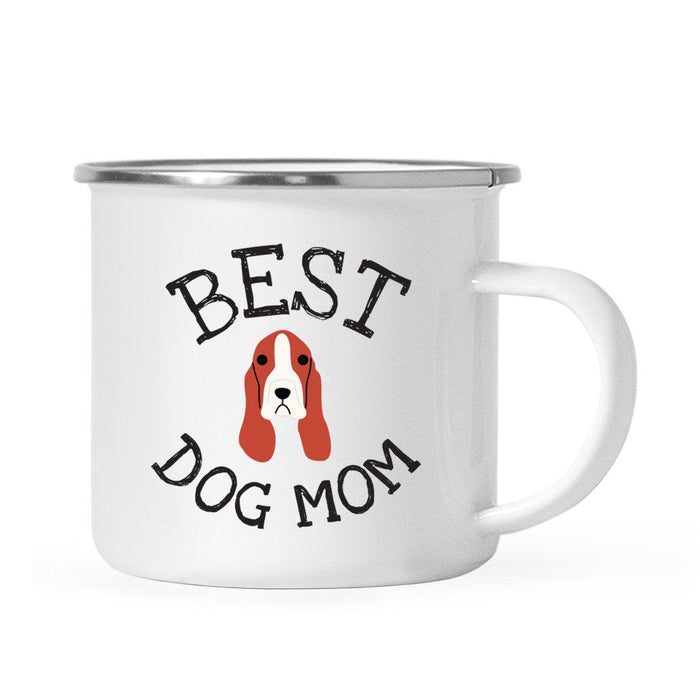 Best Dog Mom, Dog Graphic Campfire Coffee Mug-Set of 1-Andaz Press-Basset Hound-