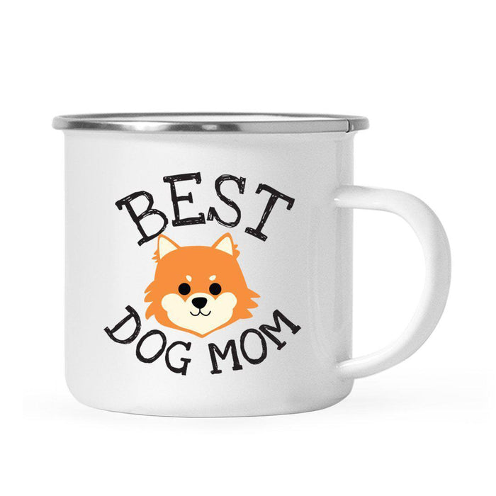 Best Dog Mom, Dog Graphic Campfire Coffee Mug-Set of 1-Andaz Press-Pomeranian-
