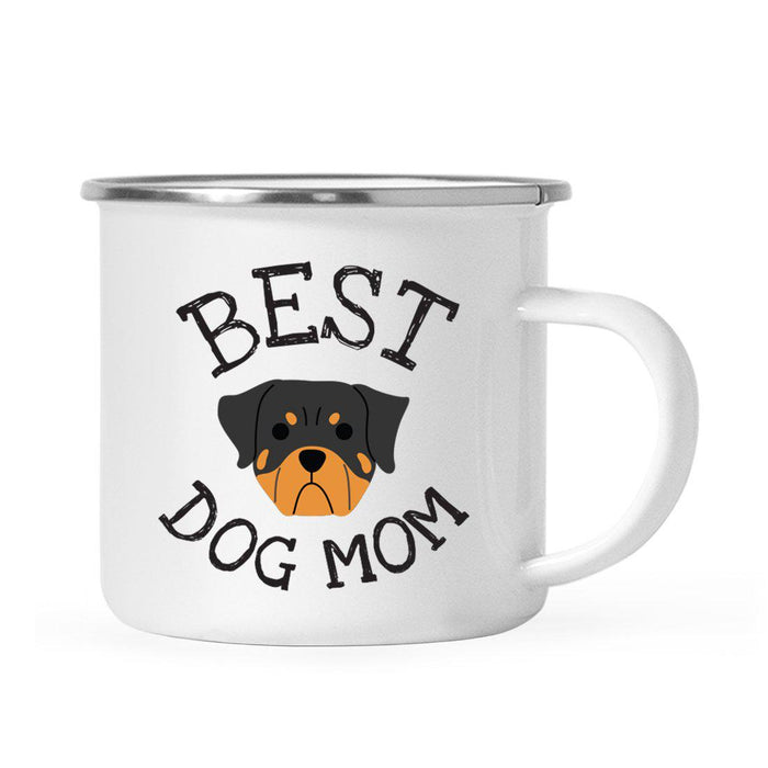 Best Dog Mom, Dog Graphic Campfire Coffee Mug-Set of 1-Andaz Press-Rottweiler-