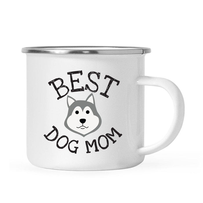 Best Dog Mom, Dog Graphic Campfire Coffee Mug-Set of 1-Andaz Press-Siberian Husky-