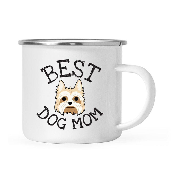 Best Dog Mom, Dog Graphic Campfire Coffee Mug-Set of 1-Andaz Press-Yorkshire Terrier-