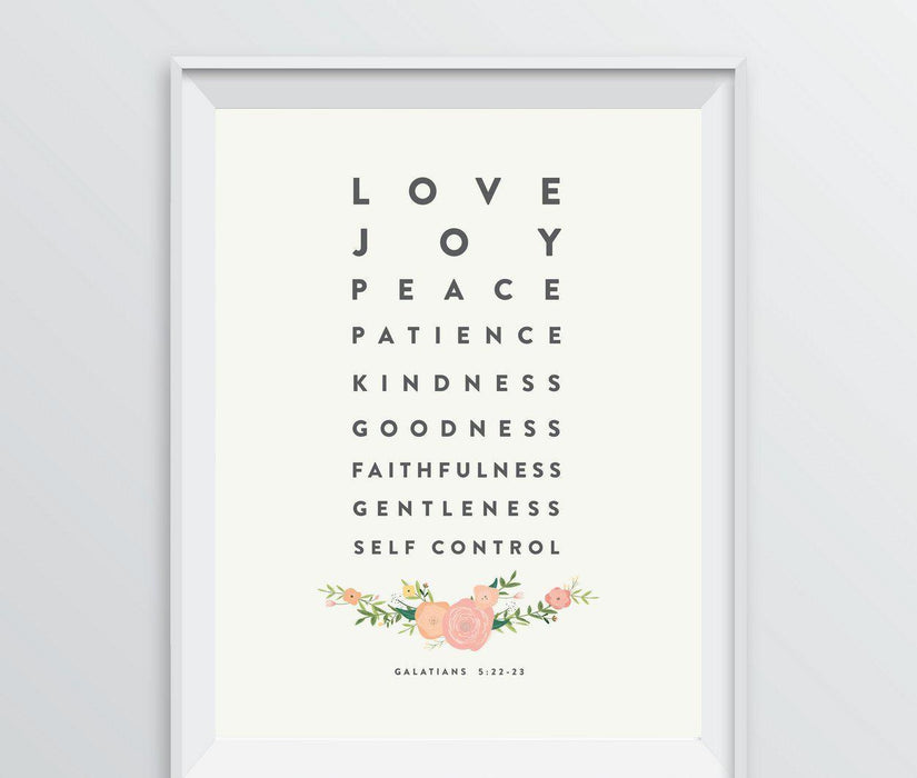 Bible Verses Religious Wall Art, Coral Pink Floral Roses-Set of 1-Andaz Press-Amazing Grace Hymn, Short Version-