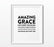 Bible Verses Religious Wall Art, Modern Black and White-Set of 1-Andaz Press-Amazing Grace Hymn, Short Version-