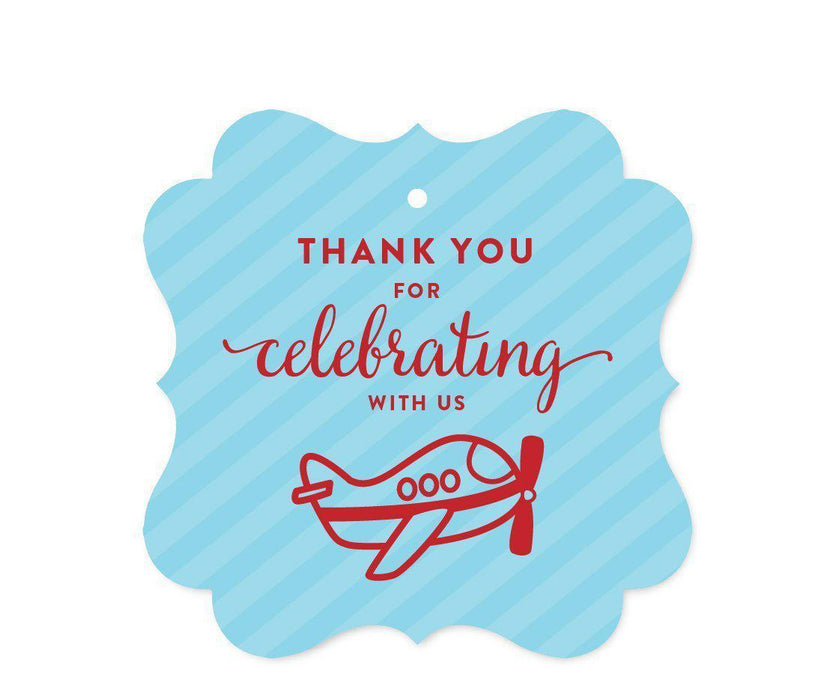 Birthday Fancy Frame Favor Gift Tags, Airplane-Set of 24-Andaz Press-
