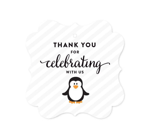 Birthday Fancy Frame Favor Gift Tags, Arctic Penguin-Set of 24-Andaz Press-