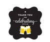 Birthday Fancy Frame Favor Gift Tags, Beer Mugs Cheers!-Set of 24-Andaz Press-