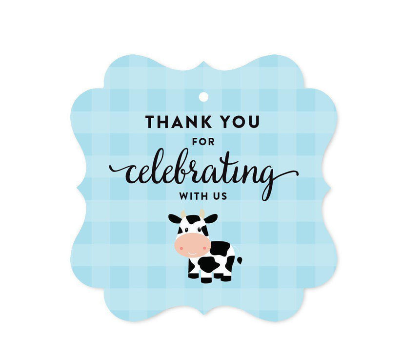 Birthday Fancy Frame Favor Gift Tags, Farm Animal Cow-Set of 24-Andaz Press-