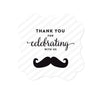 Birthday Fancy Frame Favor Gift Tags, Mustache Black-Set of 24-Andaz Press-