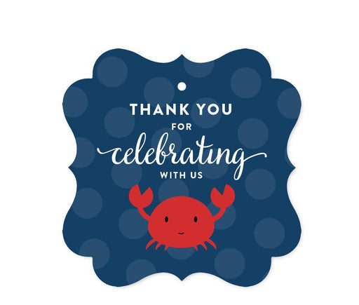 Birthday Fancy Frame Favor Gift Tags, Nautical Crab-Set of 24-Andaz Press-