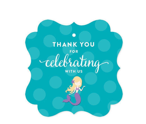 Birthday Fancy Frame Favor Gift Tags, Nautical Ocean Mermaid-Set of 24-Andaz Press-