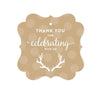Birthday Fancy Frame Favor Gift Tags, Tan Deer Antlers-Set of 24-Andaz Press-