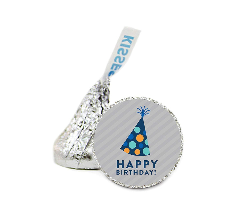 Birthday Hat Hershey's Kisses Stickers-Set of 216-Andaz Press-Boy-