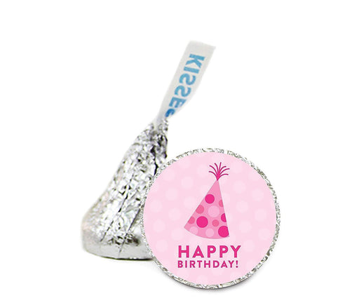 Birthday Hat Hershey's Kisses Stickers-Set of 216-Andaz Press-Girl-