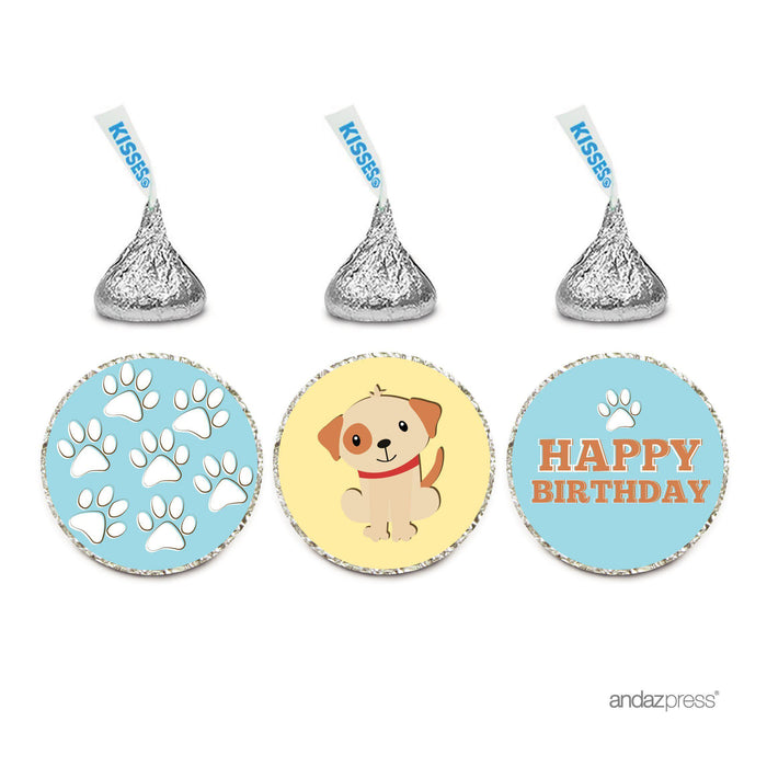 Birthday Hersheys Kisses Stickers-Set of 216-Andaz Press-Dog Happy Birthday-