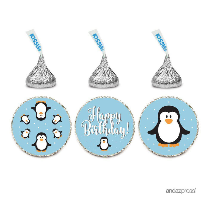 Birthday Hersheys Kisses Stickers-Set of 216-Andaz Press-Penguin Happy Birthday-