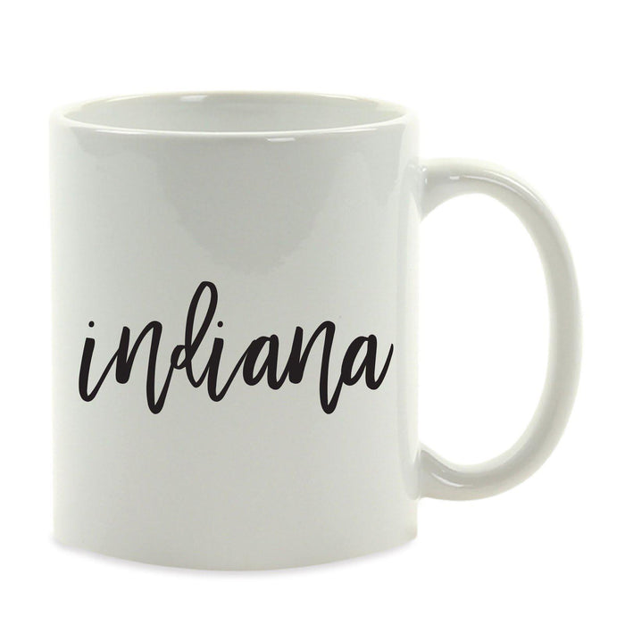 Black Calligraphy US State Ceramic Coffee Mug-Set of 1-Andaz Press-Alabama-