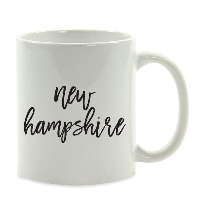 Black Calligraphy US State Ceramic Coffee Mug-Set of 1-Andaz Press-Alabama-