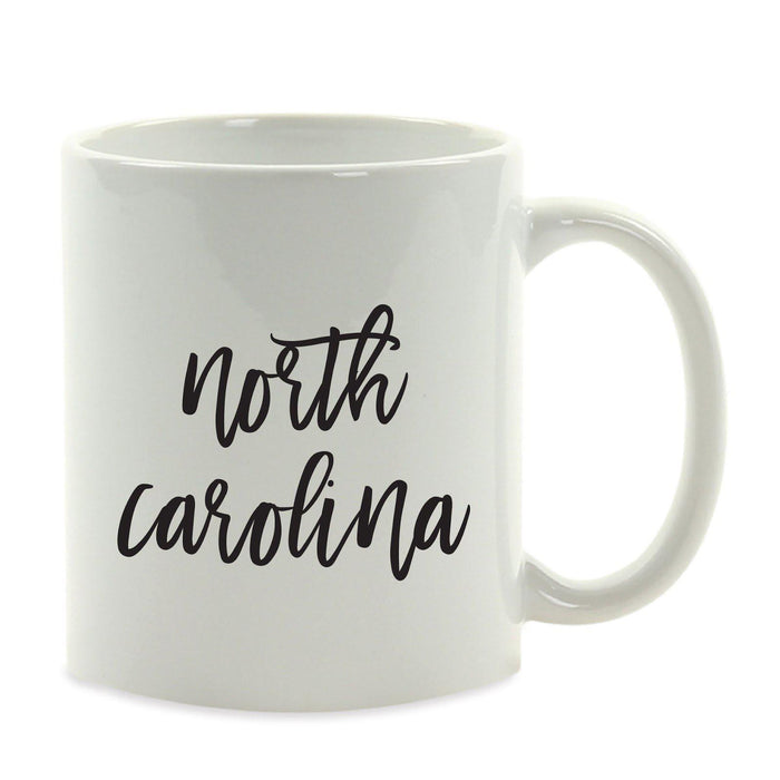 Black Calligraphy US State Ceramic Coffee Mug-Set of 1-Andaz Press-Alabama-