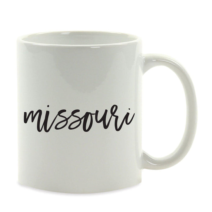 Black Calligraphy US State Ceramic Coffee Mug-Set of 1-Andaz Press-Missouri-