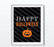Black & Orange Classic Halloween Party Signs-Set of 1-Andaz Press-Happy Halloween-