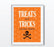 Black & Orange Classic Halloween Party Signs-Set of 1-Andaz Press-Treats & Tricks-