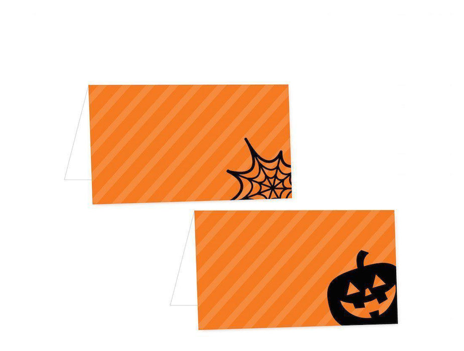 Black & Orange Halloween Table Tent Place Cards-Set of 20-Andaz Press-