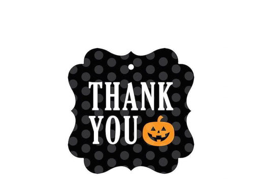 Black & Orange Halloween Thank You Fancy Gift Tags-Set of 24-Andaz Press-Thank You-