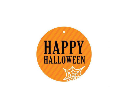 Black & Orange Halloween Thank You Round Gift Tags-Set of 24-Andaz Press-Happy Halloween-
