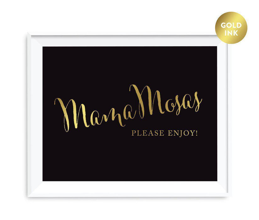 Black and Metallic Gold Baby Shower Signs-Set of 1-Andaz Press-MamaMosas Mimosa Bar-