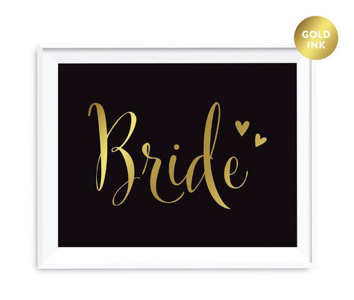 Black and Metallic Gold Wedding Signs-Set of 1-Andaz Press-Mr. & Mrs.-
