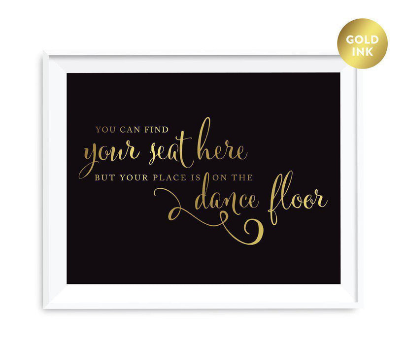 Black and Metallic Gold Wedding Signs-Set of 1-Andaz Press-Mr. & Mrs.-