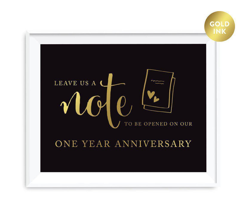 Black and Metallic Gold Wedding Signs-Set of 1-Andaz Press-Mr. & Mrs.-