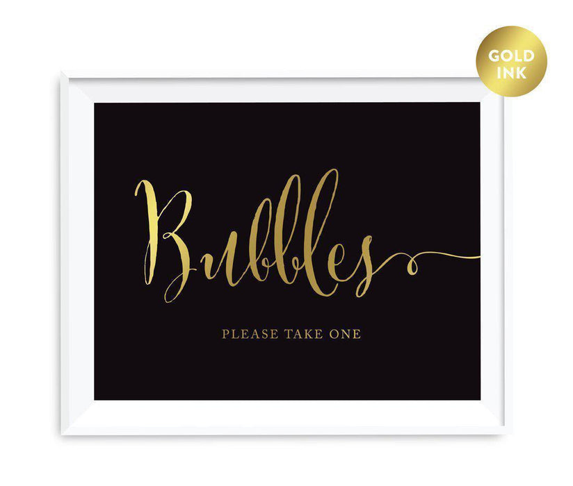 Black and Metallic Gold Wedding Signs-Set of 1-Andaz Press-Mr. & Mrs.-