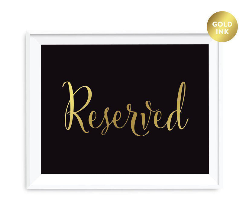 Black and Metallic Gold Wedding Signs-Set of 1-Andaz Press-Mr. & Mrs.-