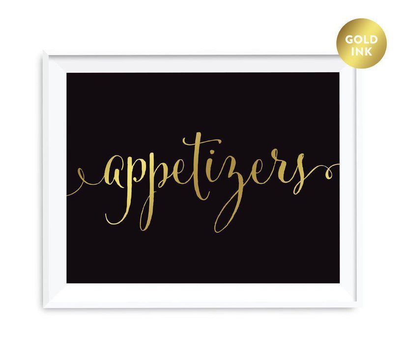 Black and Metallic Gold Wedding Signs-Set of 1-Andaz Press-Appetizers-