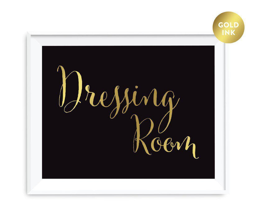 Black and Metallic Gold Wedding Signs-Set of 1-Andaz Press-Dressing Room-