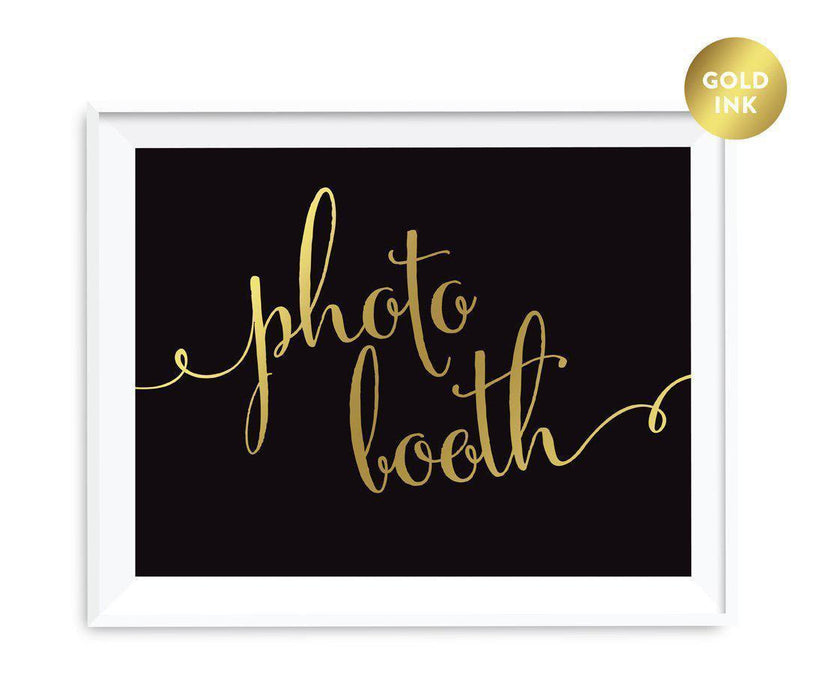 Black and Metallic Gold Wedding Signs-Set of 1-Andaz Press-Photo Booth-