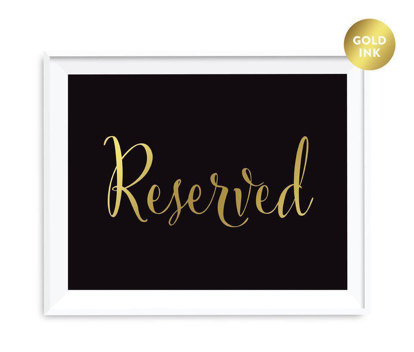 Black and Metallic Gold Wedding Signs-Set of 1-Andaz Press-Reserved-