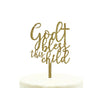 Bless This Child Baptism Glitter Acrylic Cake Toppers-Set of 1-Andaz Press-Gold-