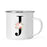 Blush Floral Monogram Campfire Coffee Mug-Set of 1-Andaz Press-Letter J-