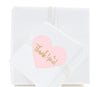 Blush Pink Gold Glitter Print Wedding Heart Label Thank You Stickers-Set of 75-Andaz Press-